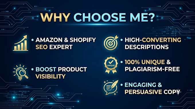 write SEO product descriptions for amazon and shopify