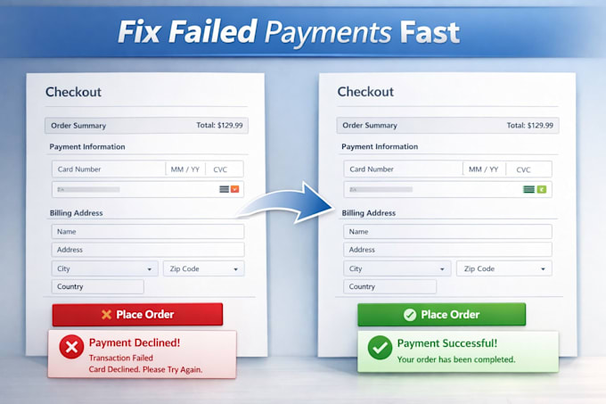 fix failed or declined payment issues on your website fast