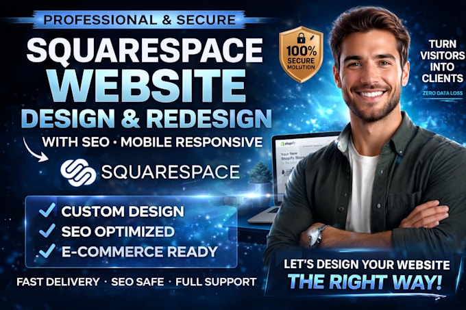 build squarespace website, redesign squarespace business website square website