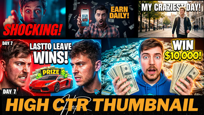 design eye catching youtube thumbnail for high ctr