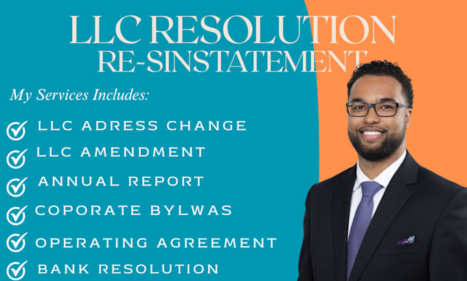 draft llc operating agreement, amendment, resolution, or reinstate llc