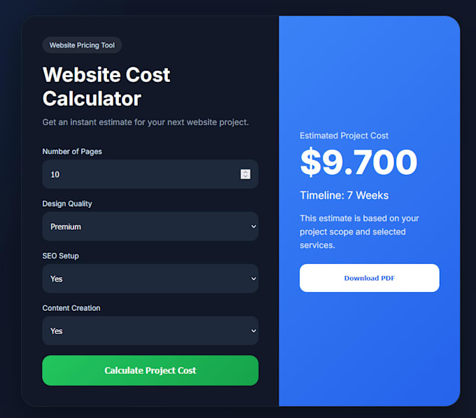 create custom web calculator or wordpress calculator plugin