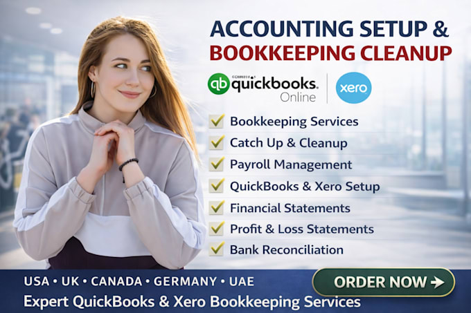 do accounting setup and clean up bookkeeping using quickbooks online and xero