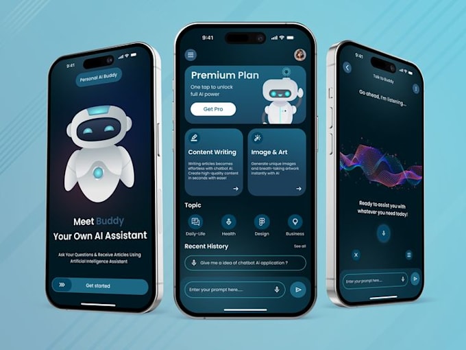 design modern ai chatbot mobile app and web app uiux design