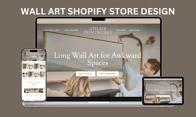 design aesthetic wall art shopify store print on demand website wall art store