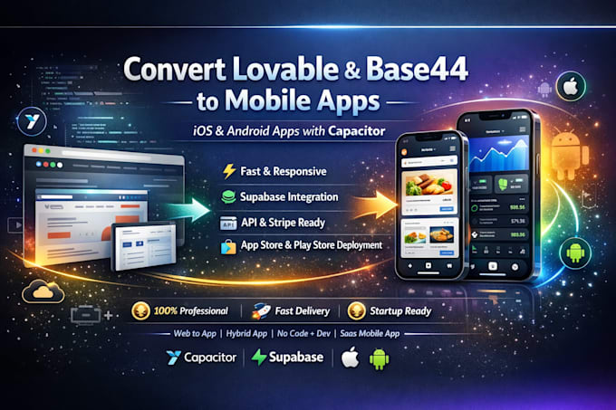 convert lovable base44 website to ios and android app with capacitor