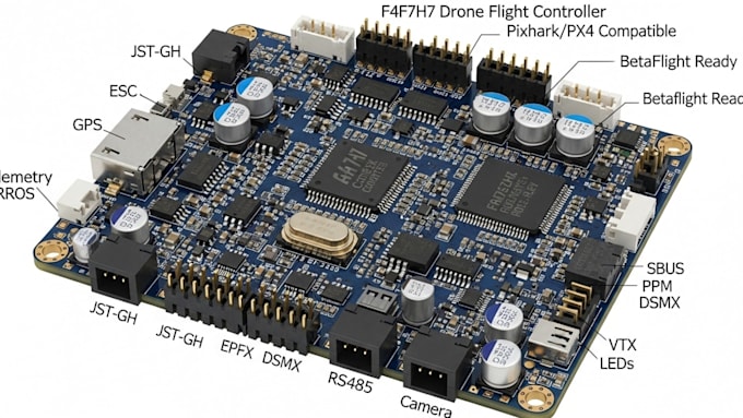 Contrôleur de vol drone pcb f4 f7 h7 pixhawk px4 betaflight rs4855 pcb