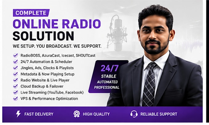 setup your online radio station with radioboss  azuracast shoutcast or icecast