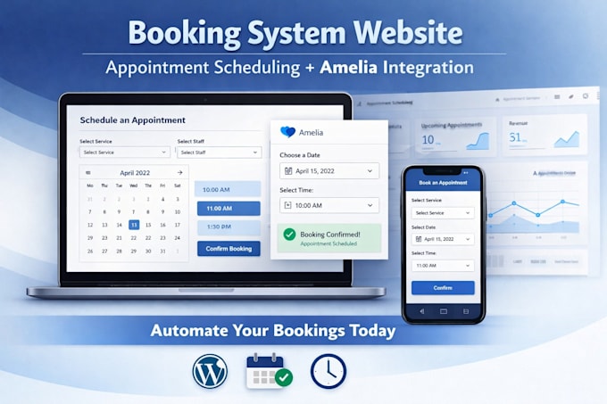 do booking system website design with amelia integration