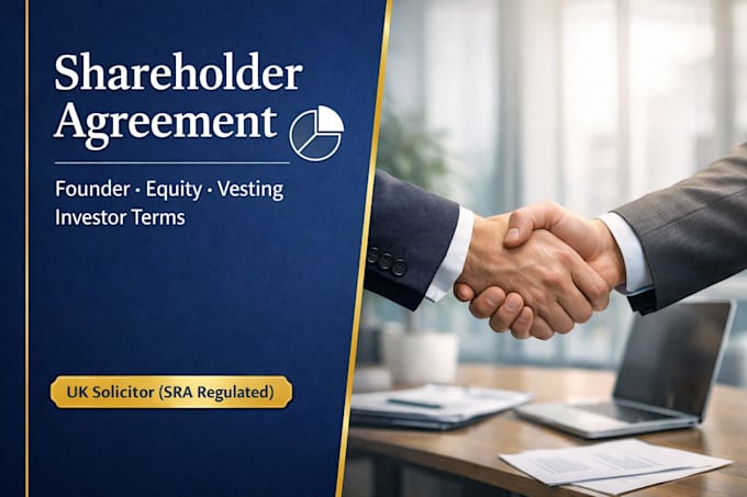 draft UK shareholder agreements, founder agreements, and contracts law writing