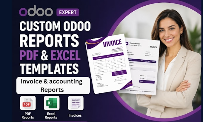 design and customize odoo reports pdf excel invoices and accounting template