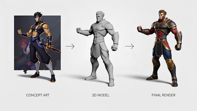 convert 2d to 3d model, do 3d figurine from image, stl file for 3d printing