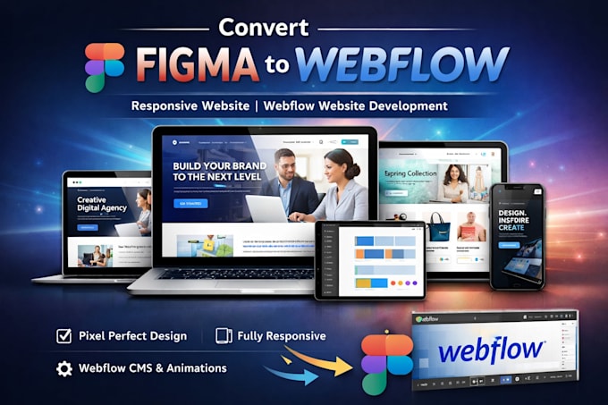 convert figma to webflow responsive website webflow website development