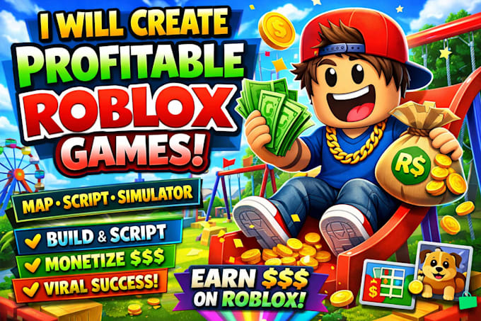 make a profitable roblox game, tycoon, map, script, simulator full roblox game