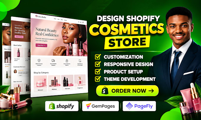 design cosmetics shopify store beauty website cosmetics website skincare store