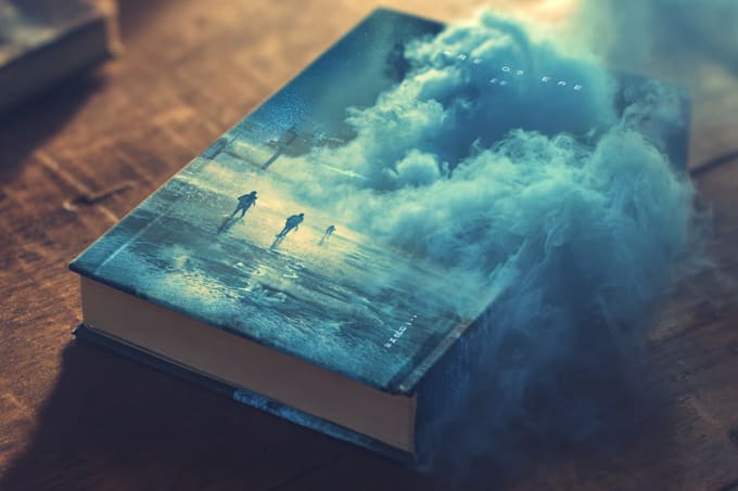 design a sci fi fantasy book cover design that sells
