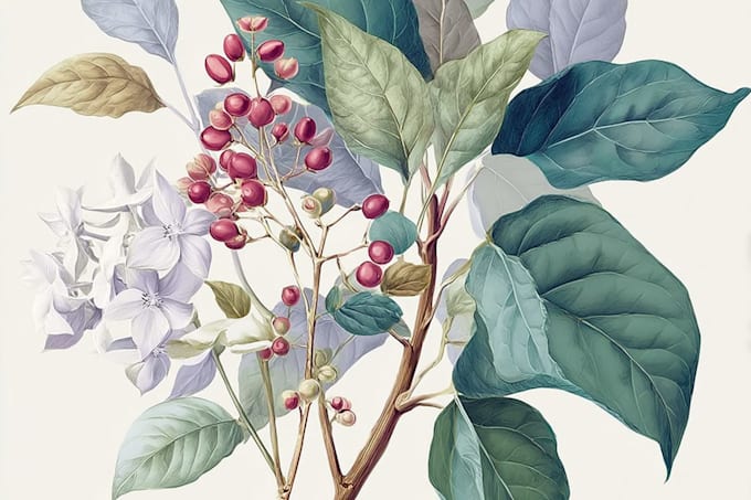 create elegant vintage botanical illustrations