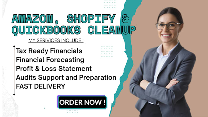 fix messy ecommerce bookkeeping and reconcile quickbooks amazon, shopify books