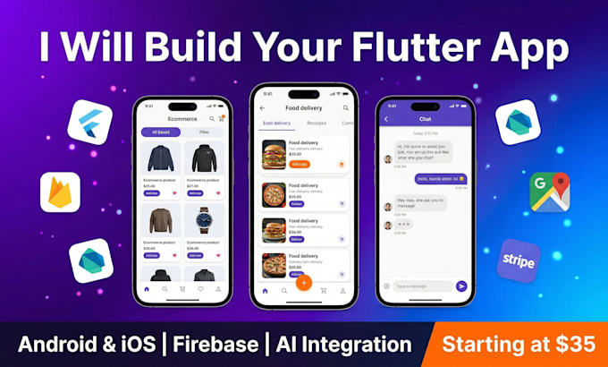 Develop a professional flutter app for android and ios with clean ui ...