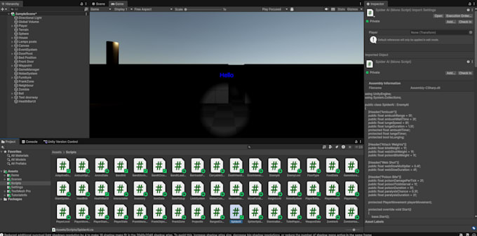create unity gameplay scripts for your game