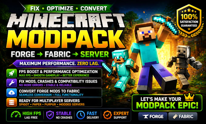 fix and optimize minecraft modpack convert forge mod to fabrics minecraft server