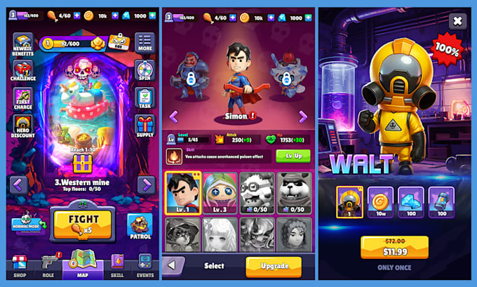 create stunning game UI and highquality 2d game graphics for your gam