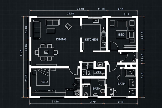 convert your sketch into autocad 2d drawing