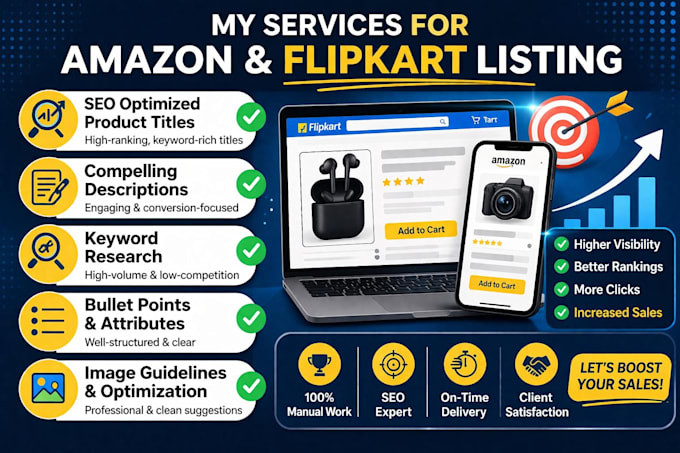 do amazon flipkart bulk product listing and SEO title description optimization