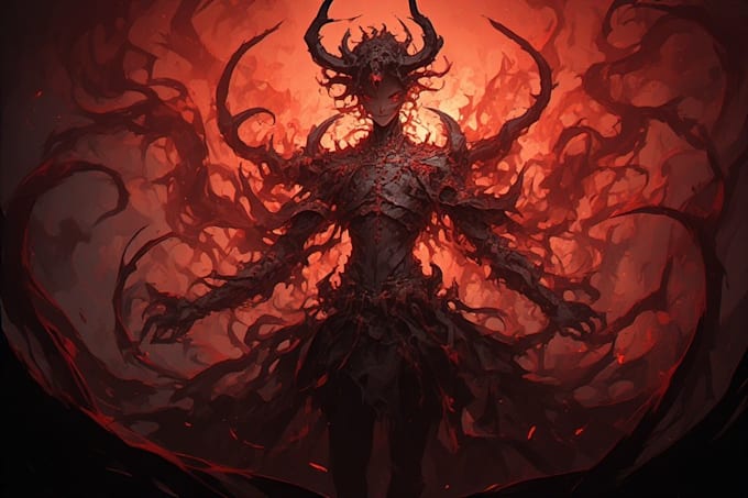 draw a horror and fantasy horror character art