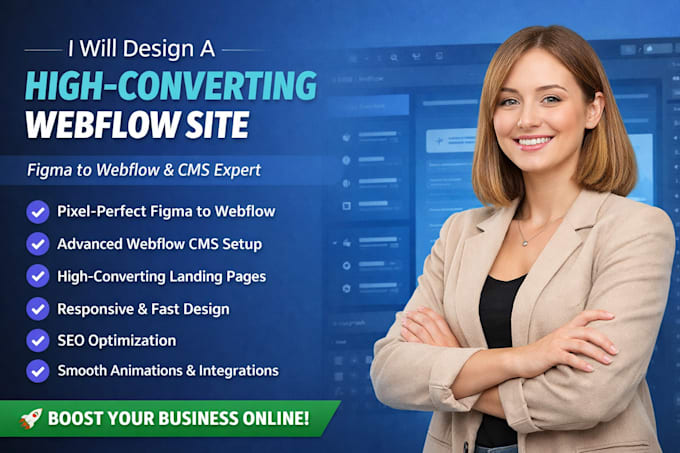 design a high converting webflow website or modern webflow landing page