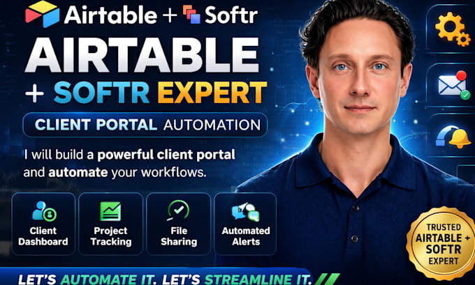 setup airtable softr website client portal database design and automation