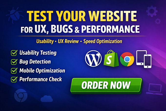 test your website usability UX fix bugs and perfomance issues