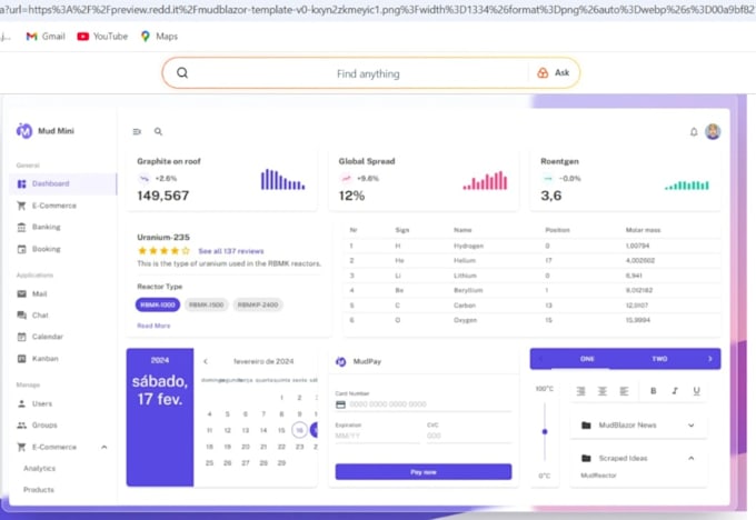 develop blazor and mudblazor web application with net core
