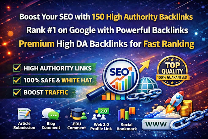 build 150 high da mix backlinks for your site