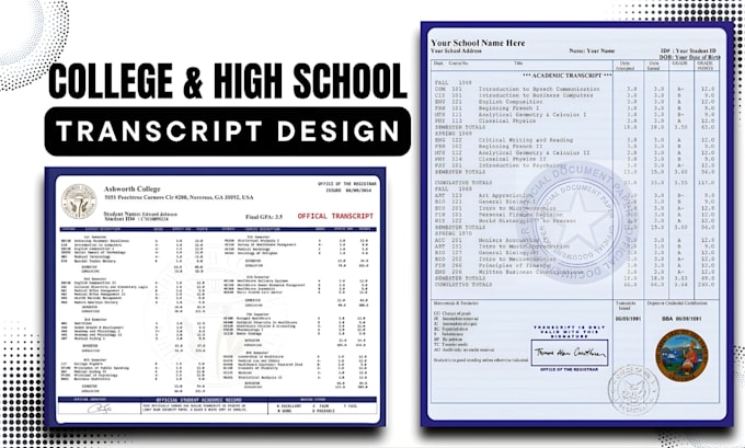 do high school transcript design, diploma certificate, ged college certificate