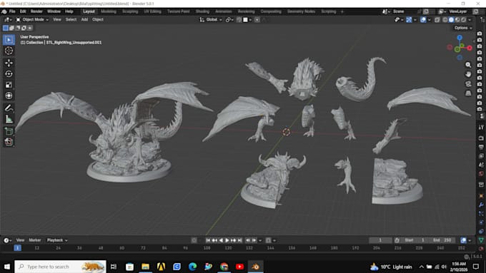 repair and slice or split 3d models for 3d printing