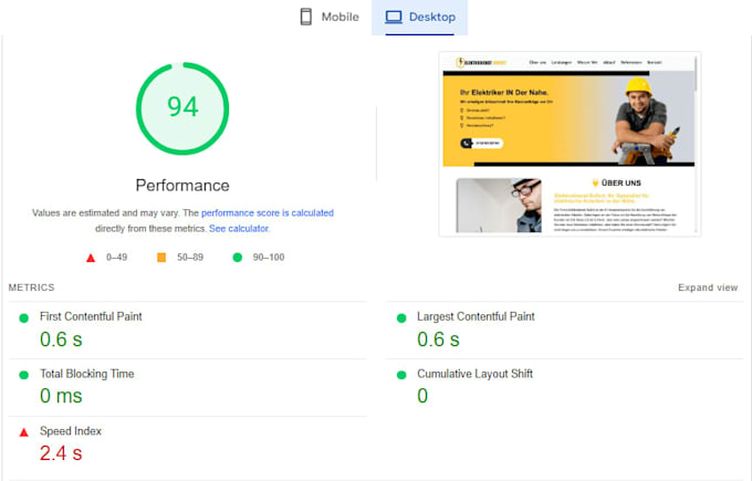 fix pagespeed insights score for wordpress