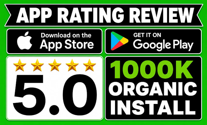 android app publish install, 500 users rating review, app, mobile app promotion
