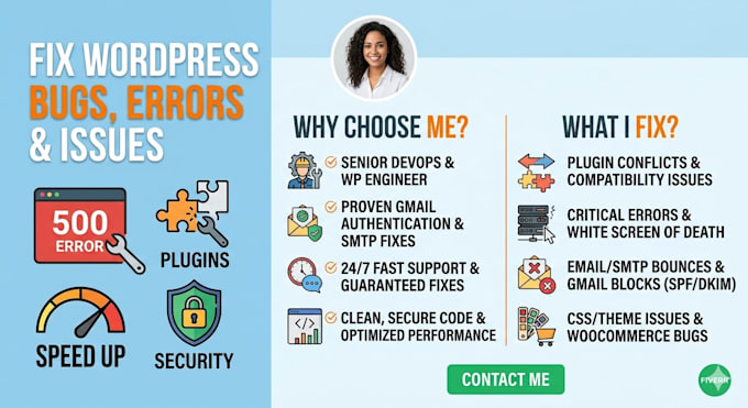 fix wordpress bugs errors plugins issues and website problems