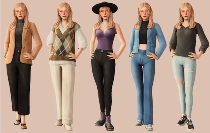 create sims4 mmd character 3d outfits custom content for sims4 using cc and mods