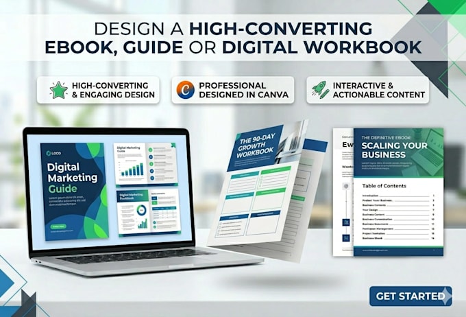 design a high converting ebook, guide or digital workbook