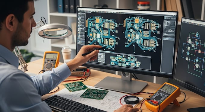 review gerber files, pcb design and schematic for manufacturing