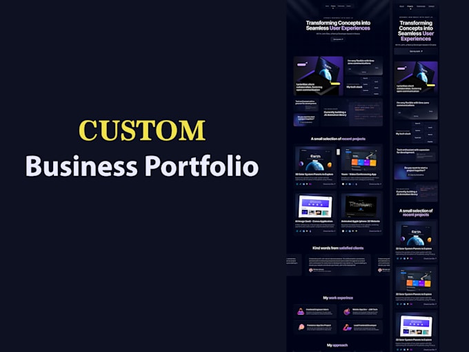do custom website development as full stack developer, front end developer