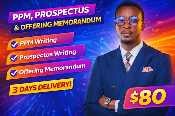 write and design professional prospectus, ppm and offering memorandum