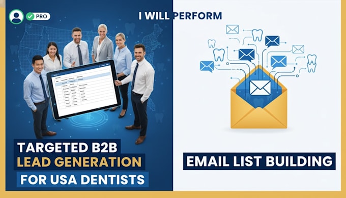 perform targeted b2b lead generation and email list building for USA dentists