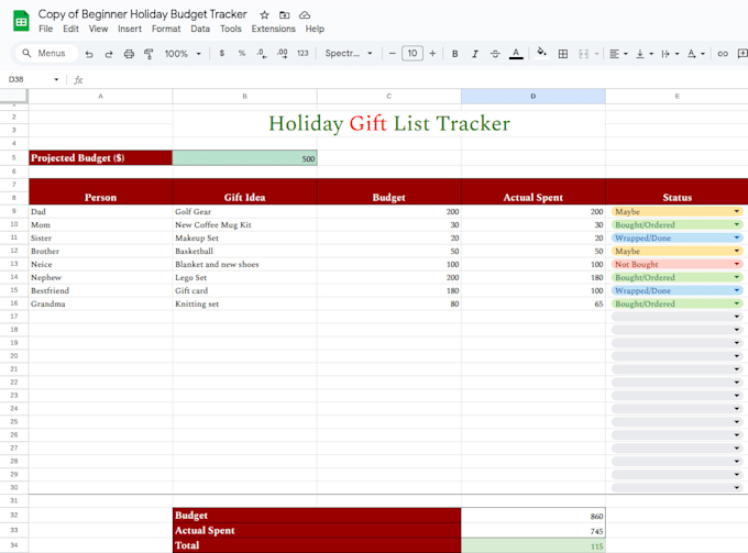 design a custom google sheets finance tracker
