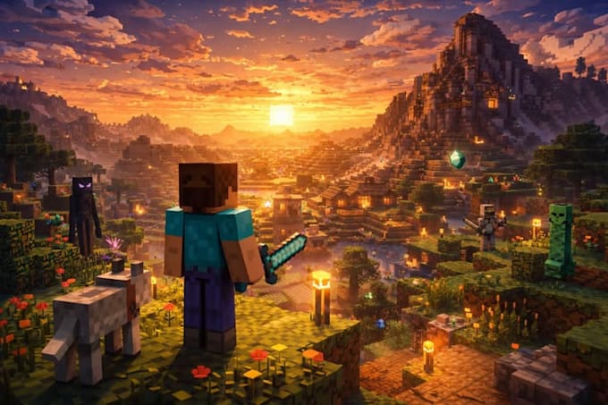 design a catchy minecraft youtube thumbnail and gaming thumbnail