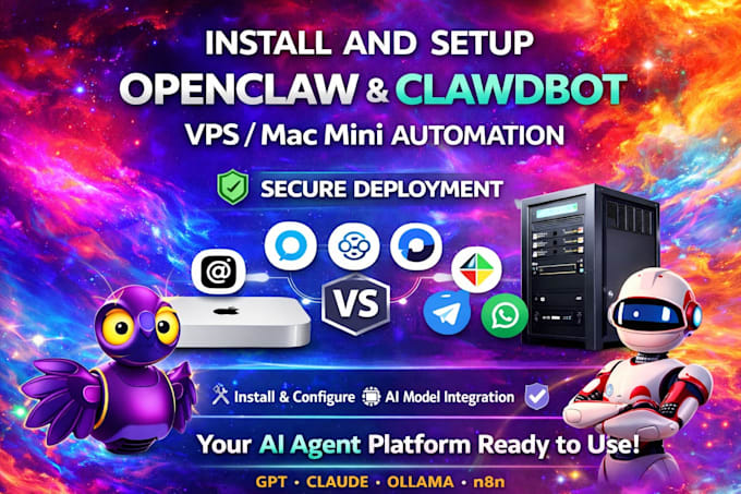 openclaw, clawdbot ai agent on vps or mac mini with automation