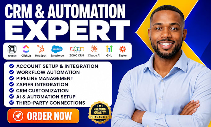integrate jobber clickup hubspot salesforce zoho crm claude pipedrive ghl zapier