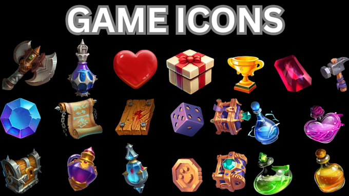 Design custom pixel art game icons, ui icons, items and ability icons ...